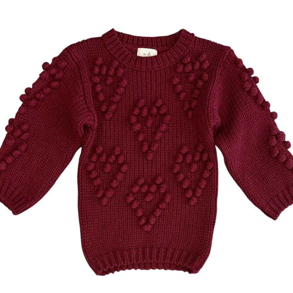 Girls Heart Shaped Knit Tunic Sweater Size 6